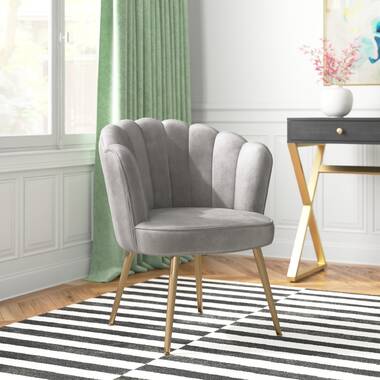 Grey velvet scallop discount chair